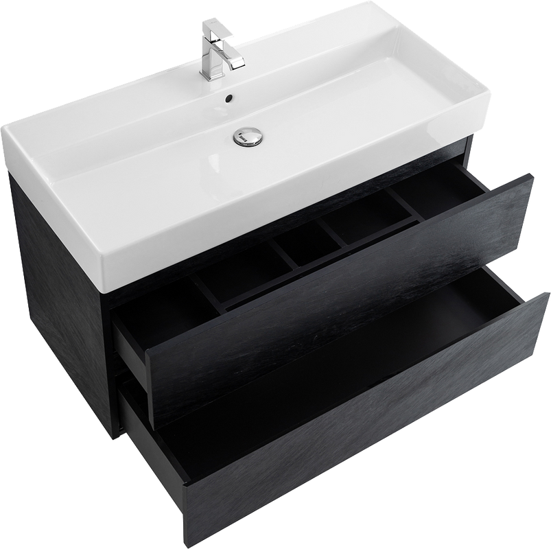 Тумба с раковиной Cezares Molveno 46 100 nero, с раковиной Cezares CZR-MIL-100-LVB