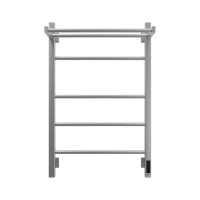 Полотенцесушитель электрический Grota Alto 530х800 NM EL 80x55 см, подключение справа, слева, скрытое подключение справа, матовый хром, лесенка, с полкой