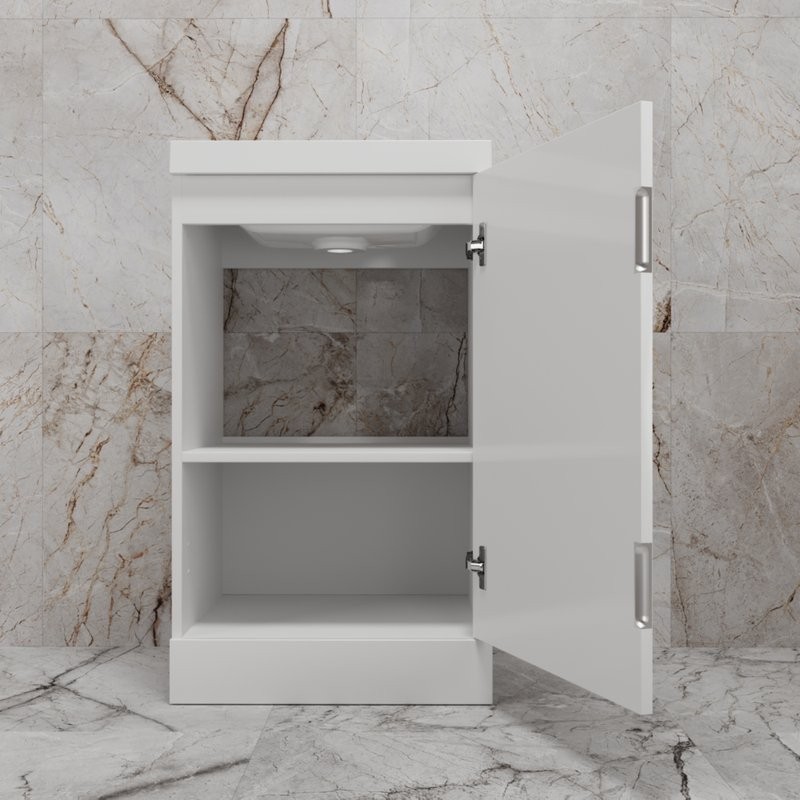 Тумба под раковину без столешницы Style Line Моно 50 напольная, белый глянец