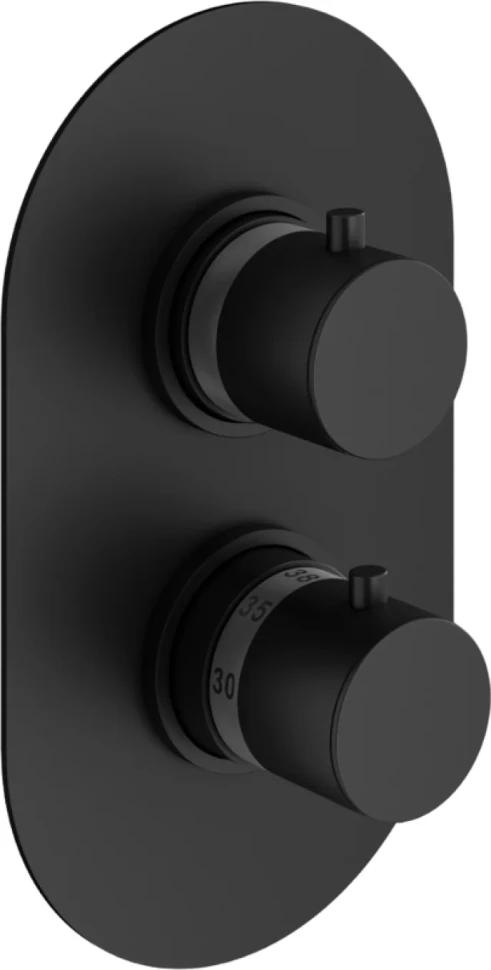 Термостатический смеситель встраиваемый Plumberia Selection Ixo XOT5040NO С ВНУТРЕННЕЙ ЧАСТЬЮ, для ванный с душем, матовый черный