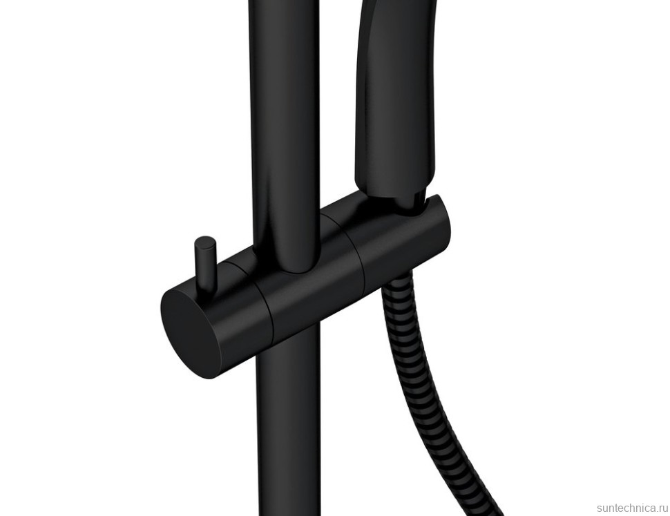 Душевая стойка Cersanit Браско (Brasko) Black 64527 с термостатом, матовая черная