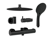 Душевая стойка Cersanit Браско (Brasko) Black 64527 с термостатом, матовая черная