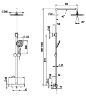 Душевая стойка Cersanit Браско (Brasko) Black 64527 с термостатом, матовая черная