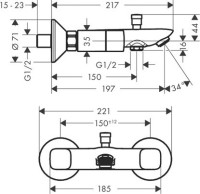 Смеситель для ванны с душем Hansgrohe Logis 71243000