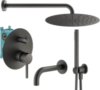 Душевой комплект Plumberia Selection Ixo KITXO19GR60 С ВНУТРЕННЕЙ ЧАСТЬЮ, графит матовый