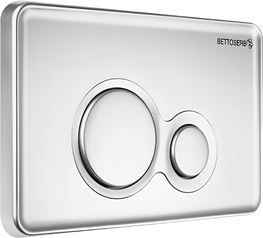 Кнопка смыва для унитаза BETTOSERB Twin 40006462 пластик, цвет матовый хром