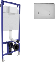 Система инсталляции для унитазов Berges Novum 040233 с кнопкой смыва, хром глянец