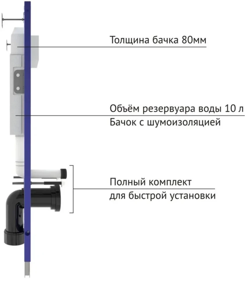 Система инсталляции для унитазов Berges Novum 040233 с кнопкой смыва, хром глянец