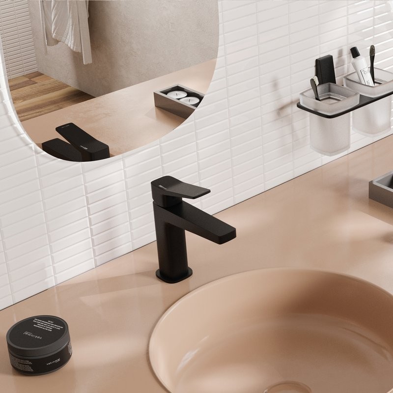 Смеситель для раковины в ванную WasserKRAFT, черный