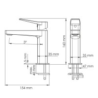 Смеситель для раковины в ванную WasserKRAFT, черный Смеситель для раковины в ванную WasserKRAFT, черный