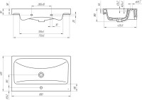 Тумба с раковиной SanStar Diva 80 подвесная, матовая белая, дуб вотан, раковина Moduo 80