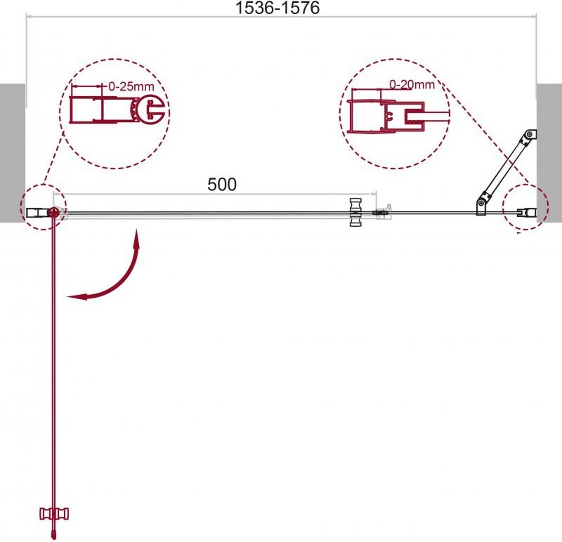 Душевая дверь в нишу BelBagno Etna B-11-100+60-C-Cr