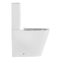 Унитаз-компакт напольный Abber Rechteck AC1210TMW безободковый, с микролифтом, белый матовый