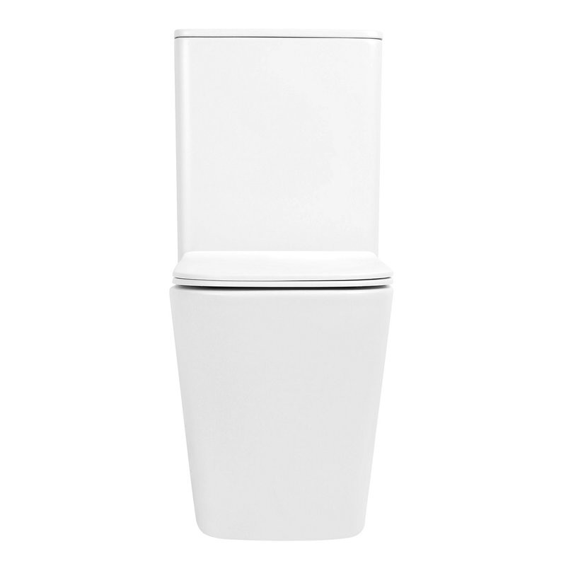 Унитаз-компакт напольный Abber Rechteck AC1210TMW безободковый, с микролифтом, белый матовый