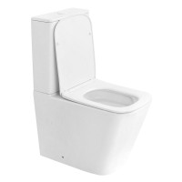 Унитаз-компакт напольный Abber Rechteck AC1210TMW безободковый, с микролифтом, белый матовый