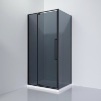 Душевой уголок Black&White Stellar Wind S812 BG 100х100, профиль черный, стекло тонированное