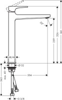 Смеситель для раковины Hansgrohe Metropol 74512000