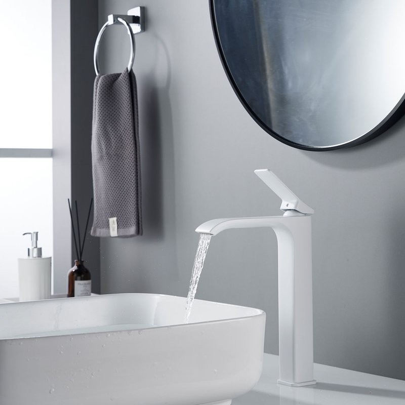 Смеситель для раковины/умывальника высокий Shevanik S4011C, белый