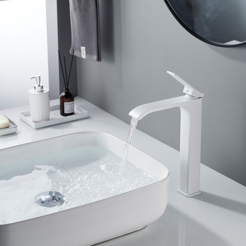 Смеситель для раковины/умывальника высокий Shevanik S4011C, белый