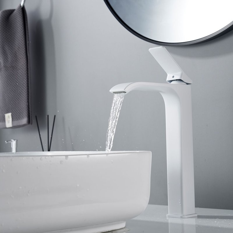 Смеситель для раковины/умывальника высокий Shevanik S4011C, белый