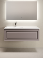 Тумба с раковиной Sancos Very 120 L подвесная, 1 ящик, doha soft