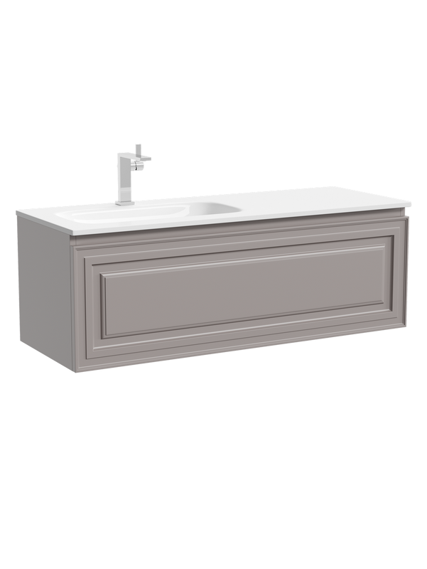 Тумба с раковиной Sancos Very 120 L подвесная, 1 ящик, doha soft