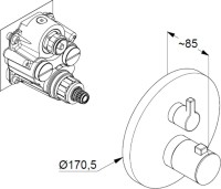 Термостатический смеситель встраиваемый Kludi Nova Fonte 208303915 для ванны с душем, черный