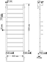 Полотенцесушитель водяной Secado Верона 1 125x55 см, бронза, лесенка, латунь