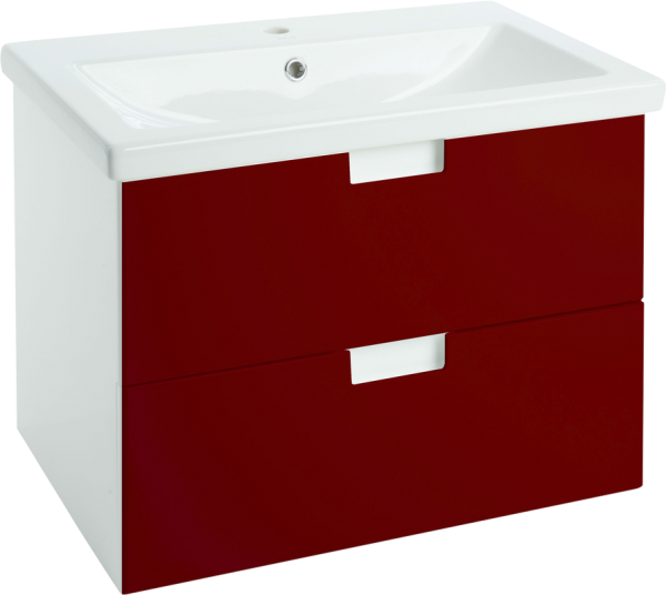 Тумба с раковиной Bellezza Пегас 70 подвесная, красная
