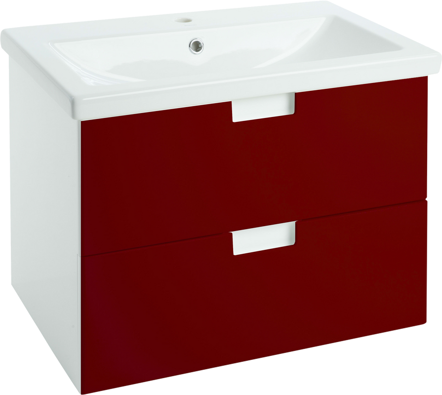 Тумба с раковиной Bellezza Пегас 70 подвесная, красная