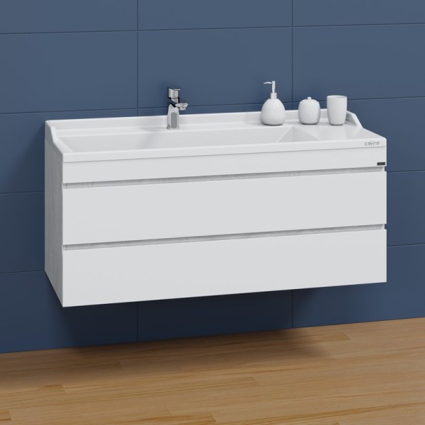 Тумба с раковиной СаНта Марс 120 подвесная, светлая