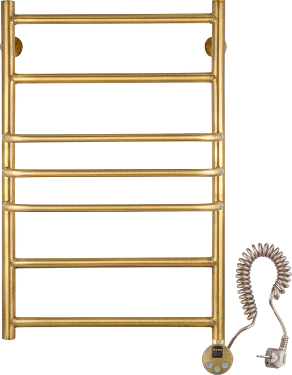 Полотенцесушитель электрический Secado Триест 4603777479152 85x55 см, подключение справа, бронза, лесенка, латунь