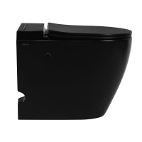 Унитаз приставной напольный Abber Bequem AC1115PMB безободковый, с микролифтом, матовый черный