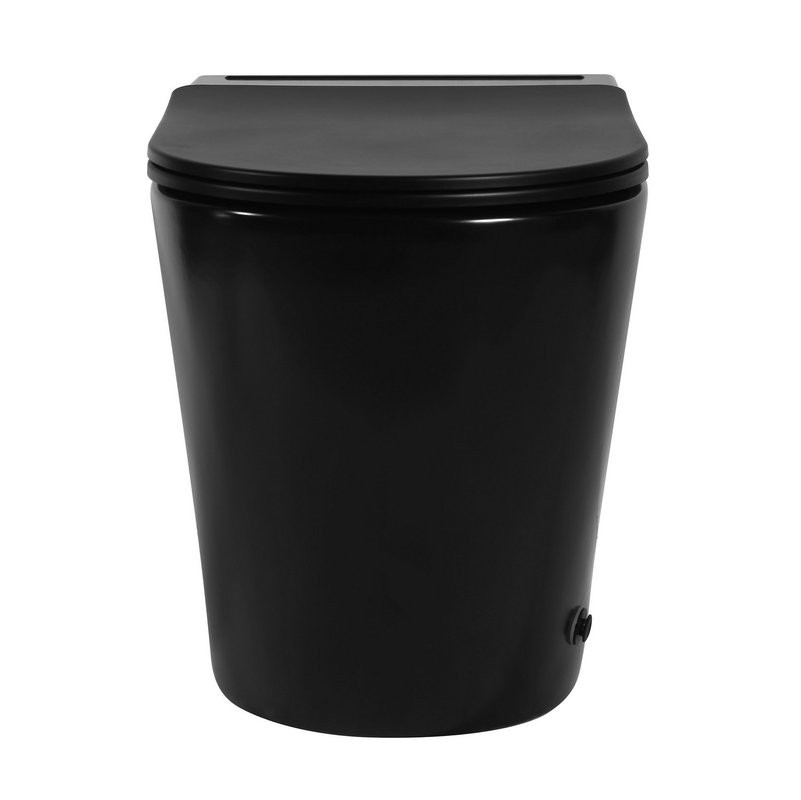 Унитаз приставной напольный Abber Bequem AC1115PMB безободковый, с микролифтом, матовый черный