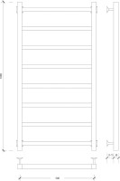 Полотенцесушитель водяной Secado Корато 1 105x55 см, матовый черный, лесенка