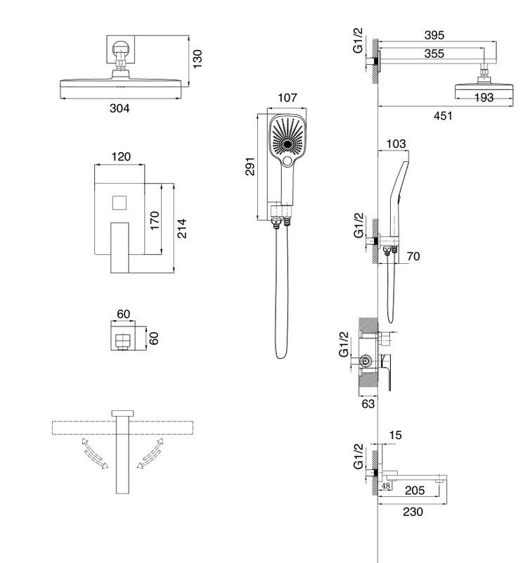 Душевая система скрытого монтажа Style 501.K35.05.320
