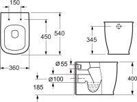 Унитаз приставной напольный BelBagno Prado BB10150CB с микролифтом