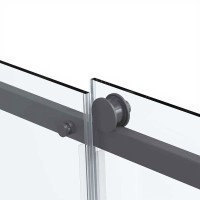 Душевой уголок Vincea Como Soft VSR-1CS9013CLGM 130х90, профиль вороненая сталь, стекло прозрачное