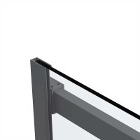 Душевой уголок Vincea Como Soft VSR-1CS9013CLGM 130х90, профиль вороненая сталь, стекло прозрачное