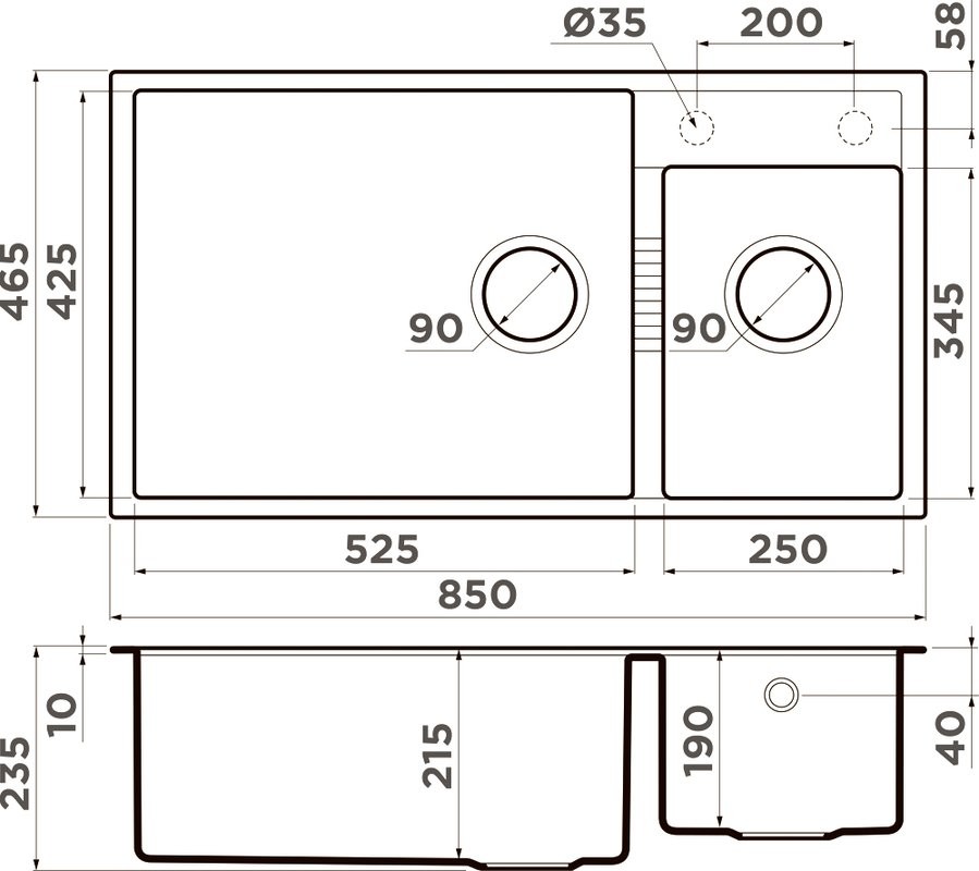 Мойка кухонная Omoikiri Tedori 85-2-U-GR leningrad grey