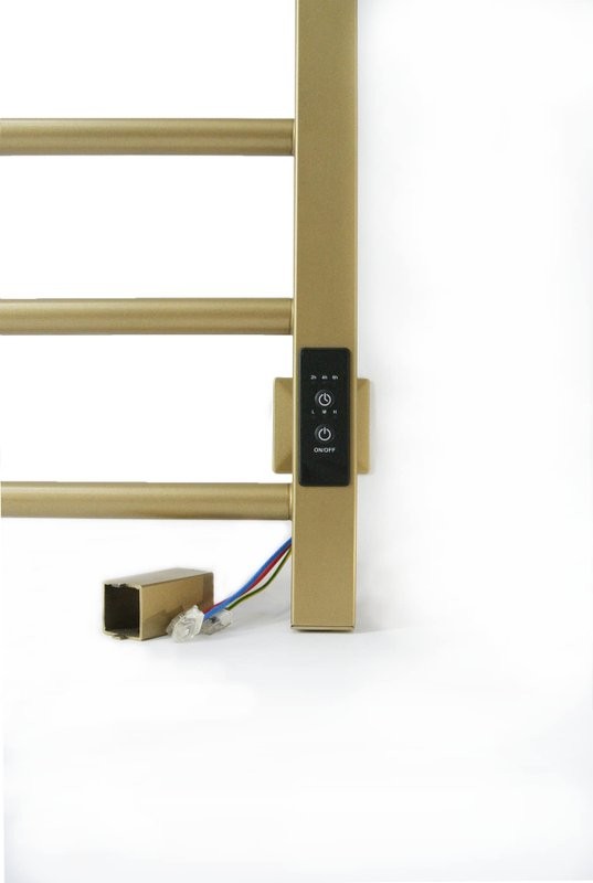 Полотенцесушитель электрический Comfysan Unico-K EC-8 80x45 см, подключение справа, слева, матовое золото, лесенка, из стали