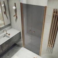 Душевая дверь в нишу Maybahglass MGD-429-2 120 см, профиль матовая бронза, стекло графит матовый