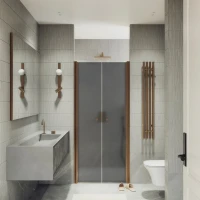 Душевая дверь в нишу Maybahglass MGD-429-2 120 см, профиль матовая бронза, стекло графит матовый