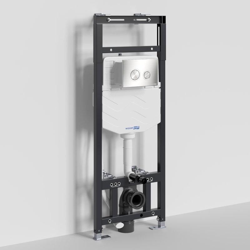 Система инсталляции для унитазов Wasserkraft Alme 15TLT.010.ME.BN01 с кнопкой смыва никель