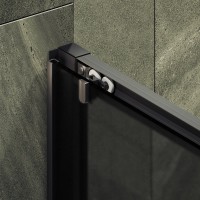 Душевая дверь в нишу Maybahglass MGD-1289-6 150 см, профиль матовый черный, стекло графит матовый