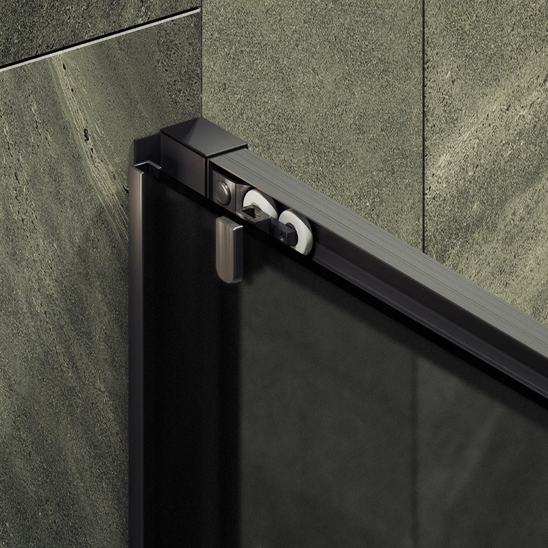 Душевая дверь в нишу Maybahglass MGD-1289-6 150 см, профиль матовый черный, стекло графит матовый