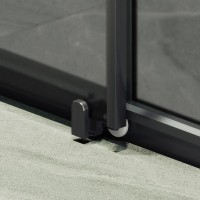 Душевая дверь в нишу Maybahglass MGD-1289-6 150 см, профиль матовый черный, стекло графит матовый