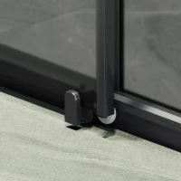 Душевая дверь в нишу Maybahglass MGD-1289-6 150 см, профиль матовый черный, стекло графит матовый
