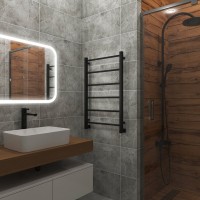 Полотенцесушитель водяной Grota Simple 80x53, RAL9005 черный матовый