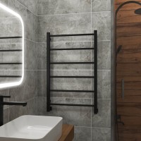 Полотенцесушитель водяной Grota Simple 80x53, RAL9005 черный матовый